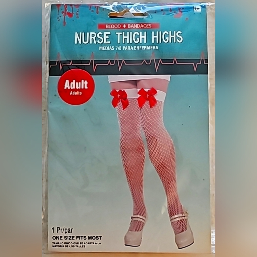 👻 NEW-Fishnet Thigh Highs Costume Accessory